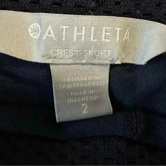 ATHLETA Trekkie Crest Tennis Golf Navy Blue Drawstring Mesh Skort - Size 2 - Picture 7 of 10